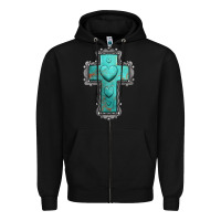 Black turquoise gemstone cross Zipper Hoodie - Jasminsmagicworld