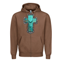 Chestnut turquoise gemstone cross Zipper Hoodie - Jasminsmagicworld