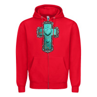 Red turquoise gemstone cross Zipper Hoodie - Jasminsmagicworld