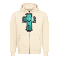 Sandshell turquoise gemstone cross Zipper Hoodie - Jasminsmagicworld
