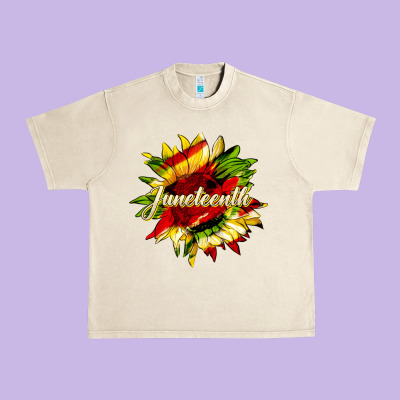 Juneteenth Sunflower Black Lives Matter Urban Heavy Tee Designed By Hra Design Shop