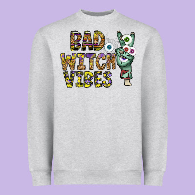 Bad Witch Vibes Heavyweight Sweatshirt Designed By Cowhidedigitalart