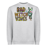 Heather Grey bad witch vibes Heavyweight Sweatshirt - CowhideDigitalArt
