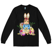 Black easter bunny and eggs Long Sleeve Tee - AdoDesignShop