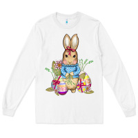White easter bunny and eggs Long Sleeve Tee - AdoDesignShop