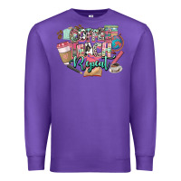 Purple coffee teach repeat teacher Premium Sweatshirt - NancyCooperArtShop