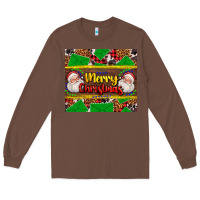 Chestnut merry Christmas with Santa Claus Long Sleeve Tee - AdoDesignShop