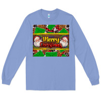 Colony Blue merry Christmas with Santa Claus Long Sleeve Tee - AdoDesignShop