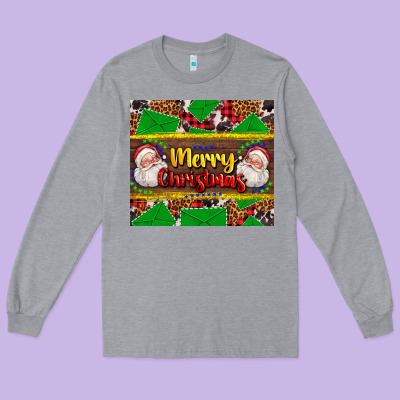Merry Christmas With Santa Claus Long Sleeve Tee Designed By Adodesignshop