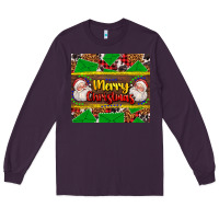 Plum merry Christmas with Santa Claus Long Sleeve Tee - AdoDesignShop