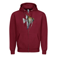 Burgundy Angelfish Zipper Hoodie - LillyAllenDesigns