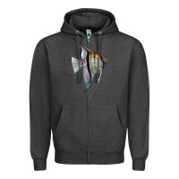 Charcoal Heather Angelfish Zipper Hoodie - LillyAllenDesigns