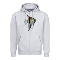 Heather Grey Angelfish Zipper Hoodie - LillyAllenDesigns