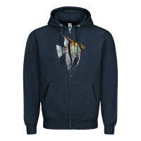 Navy Angelfish Zipper Hoodie - LillyAllenDesigns
