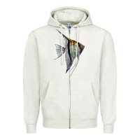 Oatmeal Heather Angelfish Zipper Hoodie - LillyAllenDesigns