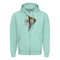 Seafoam Angelfish Zipper Hoodie - LillyAllenDesigns