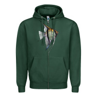 Sports Green Angelfish Zipper Hoodie - LillyAllenDesigns