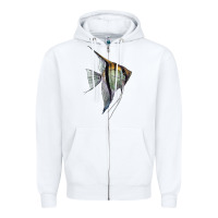 White Angelfish Zipper Hoodie - LillyAllenDesigns