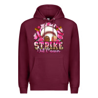 Burgundy strike out cancer baseball Premium Hoodie - Artiststas