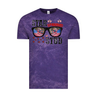 Cloud Purple star spangled stup Vintage Tee - CowhideDigitalArt