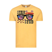 Vintage Mustard star spangled stup Vintage Tee - CowhideDigitalArt