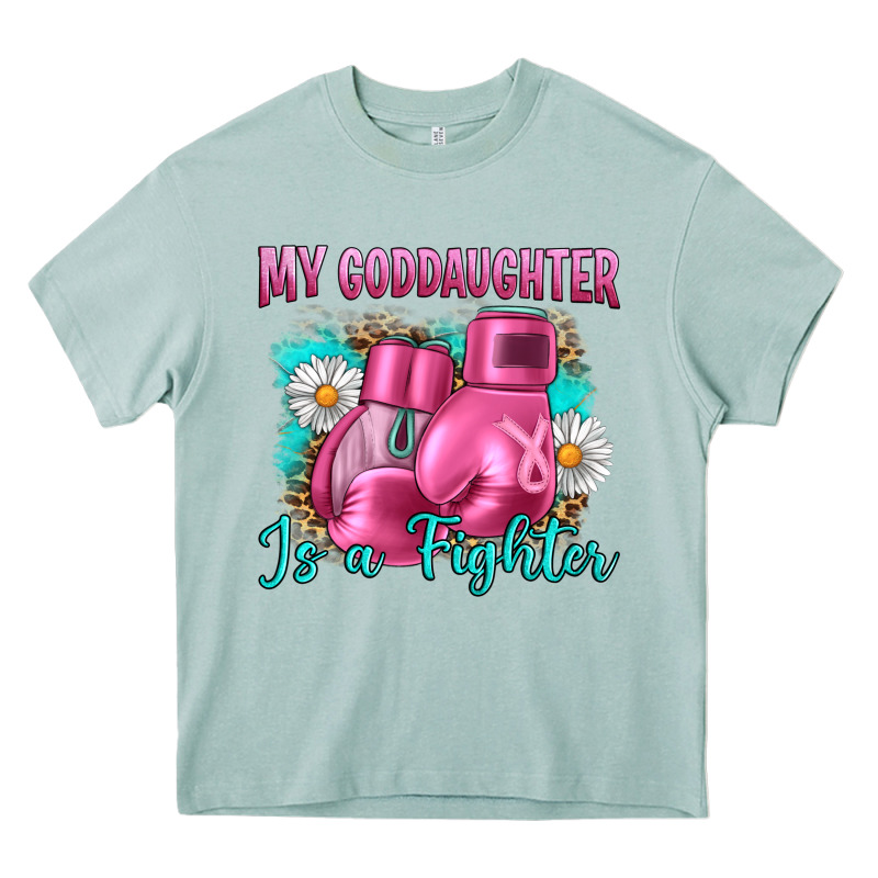 Breast Cancer My Goddaughter Is A Fighter Heavy Core Tee by Artiststas | Teevron