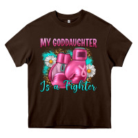 Chocolate Brown Breast Cancer my Goddaughter is a fighter Heavy Core Tee - Artiststas