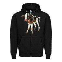Black Holstein Calf Zipper Hoodie - LillyAllenDesigns