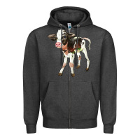 Charcoal Heather Holstein Calf Zipper Hoodie - LillyAllenDesigns