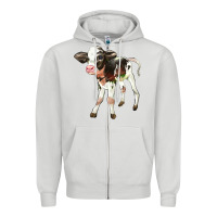 Dove Grey Holstein Calf Zipper Hoodie - LillyAllenDesigns