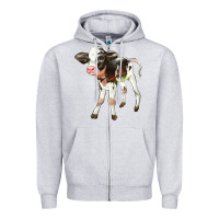 Heather Grey Holstein Calf Zipper Hoodie - LillyAllenDesigns
