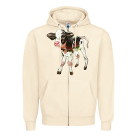 Sandshell Holstein Calf Zipper Hoodie - LillyAllenDesigns
