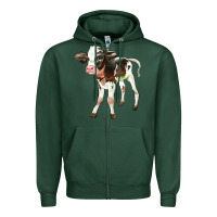 Holstein Calf Zipper Hoodie | Teevron