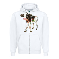 White Holstein Calf Zipper Hoodie - LillyAllenDesigns