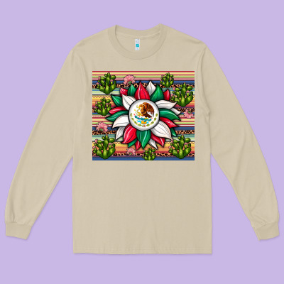 Sunflower Mexican Flag Tumbler Long Sleeve Tee Designed By Jahusdesignshop