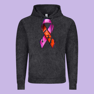 Breast Cancer Ribbon Basketball Vintage Hoodie Designed By Texasbilliewilder