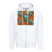 White turquoise cross pattern Zipper Hoodie - Jasminsmagicworld