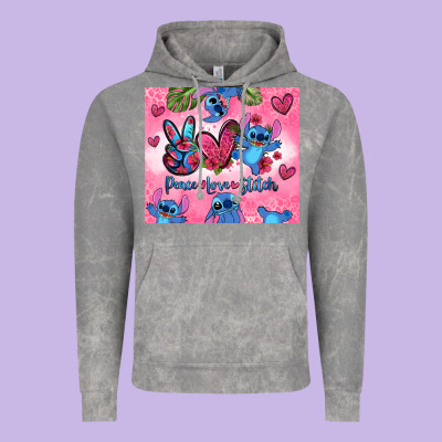 Peace Love Stitch Vintage Hoodie Designed By Zillion Design Studio