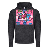 Vintage Black peace love stitch Vintage Hoodie - Zillion Design Studio