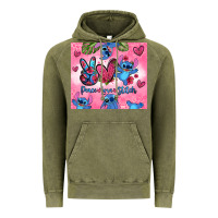 Vintage Olive peace love stitch Vintage Hoodie - Zillion Design Studio