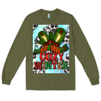 Army Green cozy winter with gloves and scarf Long Sleeve Tee - AdoDesignShop