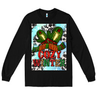 Black cozy winter with gloves and scarf Long Sleeve Tee - AdoDesignShop