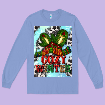 Cozy Winter With Gloves And Scarf Long Sleeve Tee Designed By Adodesignshop