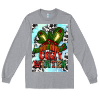 Heather Grey cozy winter with gloves and scarf Long Sleeve Tee - AdoDesignShop
