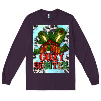 Plum cozy winter with gloves and scarf Long Sleeve Tee - AdoDesignShop