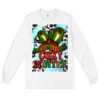 White cozy winter with gloves and scarf Long Sleeve Tee - AdoDesignShop