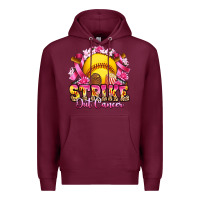 Burgundy strike out cancer softball Premium Hoodie - Artiststas