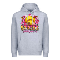 Heather Grey strike out cancer softball Premium Hoodie - Artiststas