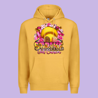 Strike Out Cancer Softball Premium Hoodie Designed By Artiststas