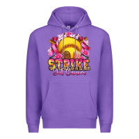 Purple strike out cancer softball Premium Hoodie - Artiststas